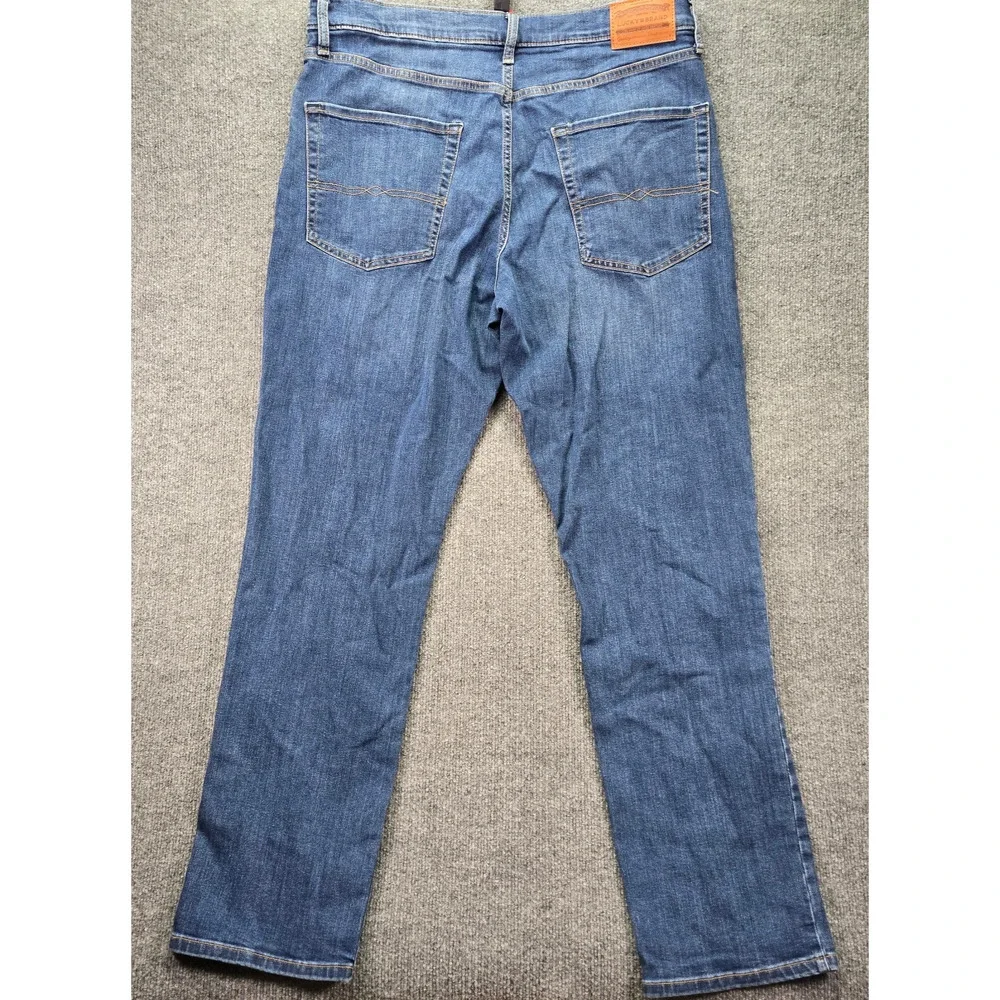 Lucky Brand 410 Jeans 36x34 Medium Wash Blue Denim Athletic Straight Leg Stretch